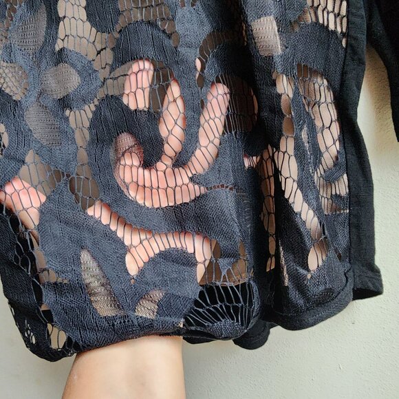 Sweet Grey Black‎ Lace Long Sleeve Jersey Size Small - Picture 11 of 15